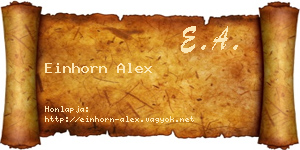 Einhorn Alex névjegykártya